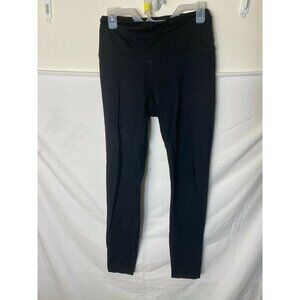 Women’s Small Crop Capri Leggings workout Gym Black Goth Sporty